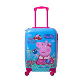 STRIDERS Peppa Pig City Traveller 18 Inch Hard Luggage Kids' Rolling Suitcase with Fun Peppa Pig Design, Perfect for Travel - Goyalsons ShopMax