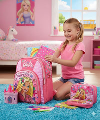 STRIDERS Barbie Kids School Backpack Stylish, Fun, Practical Backpack with Padded Comfortable Straps & Spacious Compartments Perfect for Young Learners Age 35 Years 14 inches - Goyalsons ShopMax