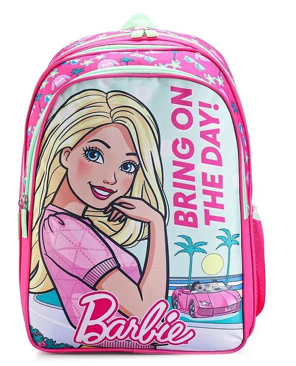 STRIDERS Barbie School Bag for Kids | Stylish Lightweight Backpack | Padded Comfortable Straps & Spacious Compartments | Ideal for School & Travel | 36cm - Goyalsons ShopMax