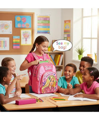 STRIDERS Barbie Fashionable School Backpack for Kids Durable, Stylish, Lightweight Bag with Padded Comfortable Straps Perfect for Ages 8+ Years School & Play 18 inches - Goyalsons ShopMax