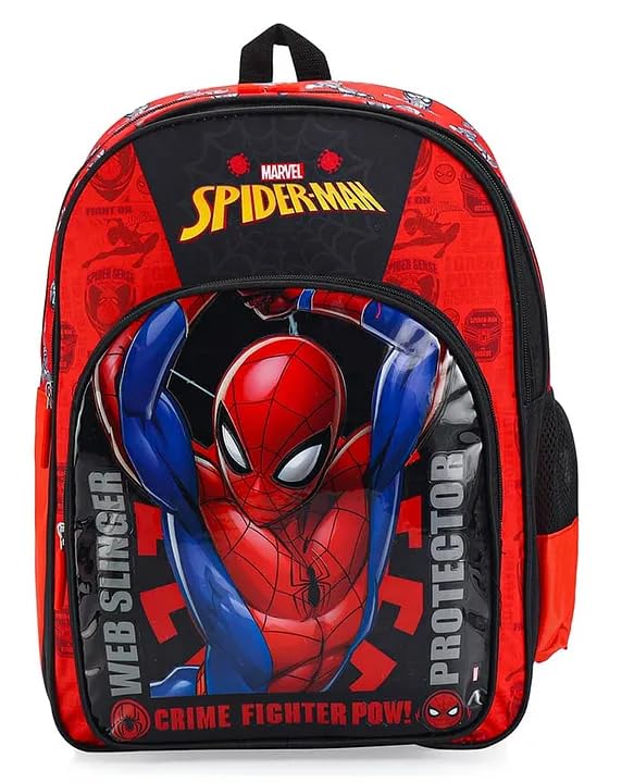 STRIDERS Spiderman School Bag for Kids Spacious Durable Rolling Backpack with Padded Comfortable Straps & Fun Design Perfect for School Travel & Play (16 Inch) - Goyalsons ShopMax