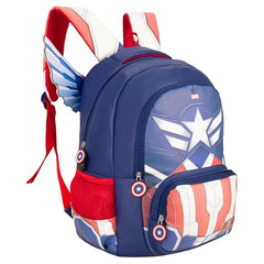 Captain America Kids Backpack 16-inch with Detachable Wings School Bag, Travel Bag for Boys Marvel Superhero Bag for Kids
