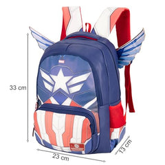 Captain America Kids Backpack 16-inch with Detachable Wings School Bag, Travel Bag for Boys Marvel Superhero Bag for Kids