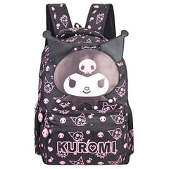 Kuromi Black 16-inch School Bag for Girls Stylish Waterproof Backpack, Lightweight & Durable, Perfect for Students, College & Travel