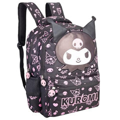 Kuromi Black 16-inch School Bag for Girls Stylish Waterproof Backpack, Lightweight & Durable, Perfect for Students, College & Travel