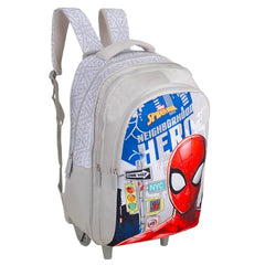 Marvel Spider-Man 18 Inch Trolley Backpack – Grey, Kids School Bag with Wheels
