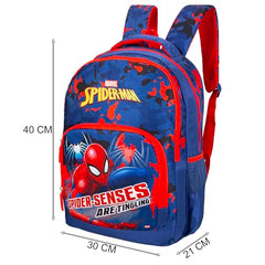 Spider-Man School Bag for Kids 16 Inch Red & Blue Backpack with Spacious Compartments for Boys and girls