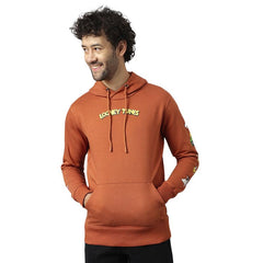 Free Authority Looney Tunes Printed Regular Fit Brown Ploycotton Men's Hoodie