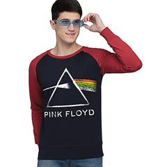 Free Authority Pink Floyd Printed Regular Fit Navy Blue Ploycotton Men's Sweatshirt