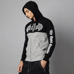 Free Authority Batman Printed Regular Fit Hoodie for Men Multicolour