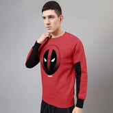 Free Authority Deadpool Printed Regular Fit Sweatshirt for Men Red