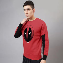 Free Authority Deadpool Printed Regular Fit Sweatshirt for Men Red