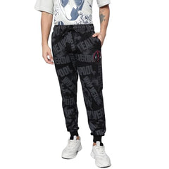 Free Authority Official Deadpool & Wolverine Printed Regular Fit Jogger for Men Black