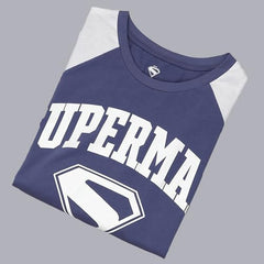 Free Authority Official Dc Comics Superman: Legacy Graphic Printed Pure Cotton White & Blue Oversized Fit Tshirt for Women