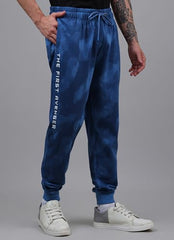 Free Authority Official Marvel Comic Captain America: The First Avenger Graphic Printed Regular Fit Blue Jogger for Men