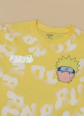Kidsville Official Naruto Anime Graphic Printed Boys Regular Fit T-Shirt | Pure Cotton Casual Round Neck Half Sleeves Comfortable Tee for Kids