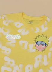 Kidsville Official Naruto Anime Graphic Printed Boys Regular Fit T-Shirt | Pure Cotton Casual Round Neck Half Sleeves Comfortable Tee for Kids