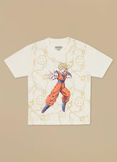 Kidsville Official Dragon Ball Z Merchandise Goku Graphic Printed Boys Regular Fit T-Shirt | Half Sleeves Round Neck | Pure Breathable Cotton Casual Anime Tee