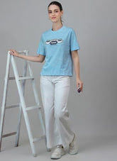 Free Authority Official Friends: Central Perk Women Half Sleeve Round Neck Graphic Printed Cotton Relaxed Fit Tshirt