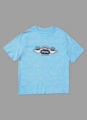 Free Authority Official Friends: Central Perk Women Half Sleeve Round Neck Graphic Printed Cotton Relaxed Fit Tshirt