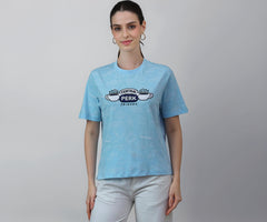 Free Authority Official Friends: Central Perk Women Half Sleeve Round Neck Graphic Printed Cotton Relaxed Fit Tshirt