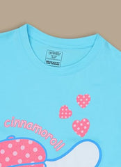 Kidsville Official Hello Kitty Girls Graphic Printed Half Sleeves Round Neck Pure Cotton Relaxed Fit Tshirt