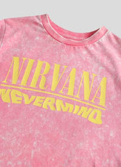 Free Authority Official Nirvana Nevermind Graphic Printed Womens Relaxed Fit T-Shirt | Pure Cotton Casual Round Neck Half Sleeves Band Music Tee
