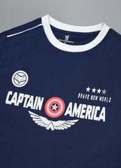 Free Authority Official Marvel Comic Captain America Graphic Printed Pure Cotton Regular Fit Tshirt for Women