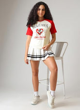 Free Authority Official Mickey & Friends Share the Love Graphic Printed Womens Relaxed Fit T-Shirt | Pure Cotton Casual Round Neck Half Sleeves Cute Cartoon Tee