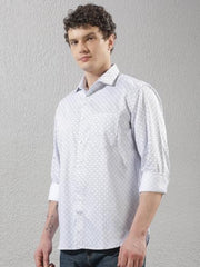 Crimsoune Club Men's White Polka Dots Shirt