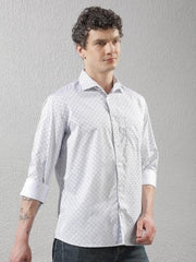 Crimsoune Club Men's White Polka Dots Shirt