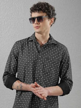 Crimsoune Club Men's Black Geometric Print Shirt