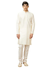Manyavar Men's Blended Viscose Solid Casual