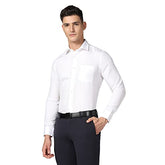 blackberrys Men's Solid Super Slim FIT Shirt (BP-Soul # White_Yellow