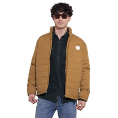 Being Human Men's Mustard Quilted High-Neck Jacket(Mustard-M)