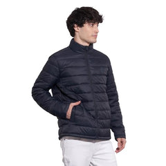 Being Human Men's Navy High-Neck Puffer Jacket