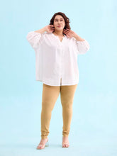GO COLORS Soft Cotton Stretch Churidar for Women | Breathable, Mid Rise, Full Length, Wheat- L