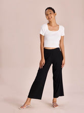GO COLORS_Women_Rib Palazzo_Black_L
