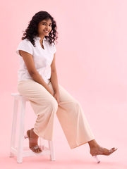 Go Colors_Women_Rib Palazzo_Cream_M