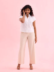 Go Colors_Women_Rib Palazzo_Cream_M