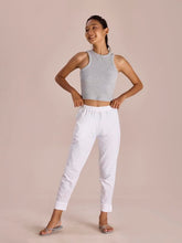 Go Colors Linen Pencil Pant Full Length for Women| Breathable, Mid Rise, Black_8905344168008_White_2XL