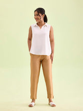 Go Colors Modal Spandex Metallic Pants Full Length for Women| Lightweight, Mid Rise, Antique Gold (2 Side Pockets)_LT09-ANT GLD116-L_Gold_L
