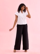 GO COLORS Women Black Mid Rise Viscose Basic Palazzo - 2XL