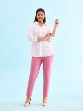 GO COLORS Women's Tapered Fit Cotton Pants (8905344118300_Purple_M)