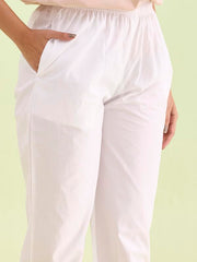 GO COLORS Women's Tapered Fit Cotton Pants (8905344119208_White_L)