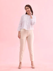 Go Colors_Women_Kurti Pant_Ecru_