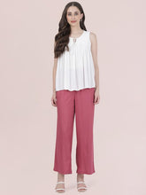 GO COLORS Soft Viscose Basic Palazzo Full Length for Women| Breathable, Mid Rise, Light Wine