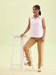 Go Colors_Women_Metallic Pant_Antique Gold_2X