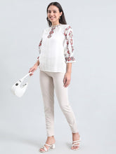 GO COLORS Soft Ponte Smart Fit Kurti Pants Full Length for Women| Breathable, Mid Rise, Cream