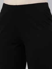GO COLORS Women Black Mid Rise Cotton Kurti Pant - 3XL